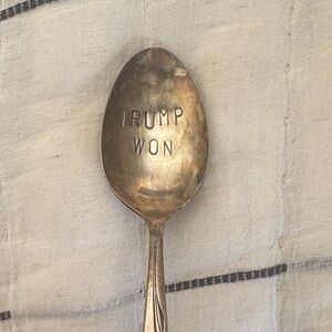 Vintage Patina “Trump Won” Silver Spoon